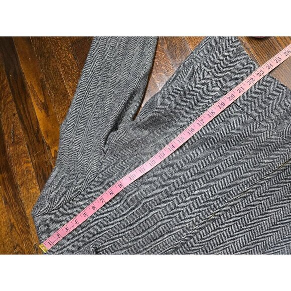 Sandro Black Herringbone Wool Zip Front Classic Blazer - Picture 7 of 12